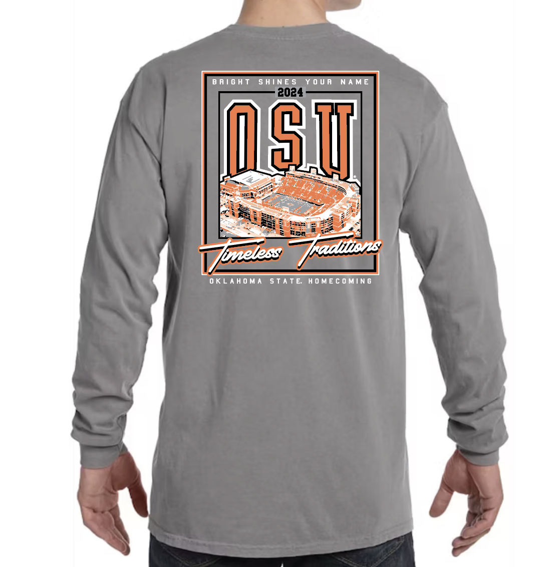 OSU 2024 Long Sleeve Grey Adult Tee DuPree Sports